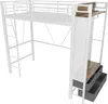 A white loft bed with a ladder and storage drawers. Podgląd zdjęcia produktu