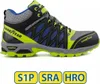 A single Goodyear safety shoe is shown against a white background, with certification icons below. Produktbild-Vorschau