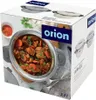 The image shows the packaging of an ORION thermal food container, featuring a picture of the container filled with food. Voir les images du produit