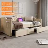 Lit rembourré multifonctionnel avec prises de charge USB et Voir les images du produit 5
