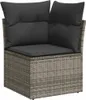 vidaXL 11-tlg. Garten-Sofagarnitur mit Kissen Grau Poly Produktbild-Vorschau 4