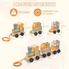 3-teiliges Holzeisenbahn-Set, Zug Spielzug mit niedlicher Produktbild-Vorschau 4