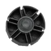 A top-down view of a black plastic furniture leg base. Podgląd zdjęcia produktu