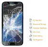 A cracked smartphone screen with a list of product features. Produktbild-Vorschau