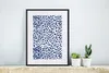 MuchoWow® Gerahmtes Poster Pantherdruck - Blau - Weiß 30x40 Produktbild-Vorschau 6