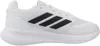 A side view of a white Adidas running shoe with black stripes. Produktbild-Vorschau