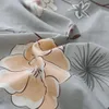A close-up view of a fabric with a floral pattern. Produktbild-Vorschau