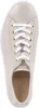 A top-down view of a beige sneaker with white laces. Produktbild-Vorschau