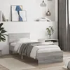 vidaXL Bettgestell mit Kopfteil Grau Sonoma 90x200 cm Produktbild-Vorschau 2