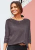 VIVANCE 3/4-Arm-Shirt mit  Zierknopf am Ausschnitt navy Produktbild-Vorschau 2