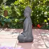 XXXL Großer Buddha 50 cm dunkelgrau Steinoptik Garten Deko Produktbild-Vorschau 4