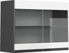A modern, two-door glass cabinet with white and anthracite finishes, presented against a white background. Náhled obrázku produktu