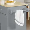 SoBuy Kücheninsel FKW129-HG mit grauem Mittelteil und ausklappbarer Arbeitsfläche, weißes Handtuch am Seitengriff Anteprima dell’immagine prodotto