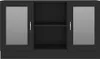 A 3D rendering of a black cabinet with two glass doors. Anteprima dell’immagine prodotto