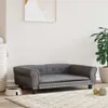 vidaXL Legowisko dla psa szare 95x55x30 cm imitacja skóry Podgląd zdjęcia produktu 2