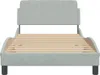vidaXL Bettgestell "Dover" Hellgrau 100x200 cm Samt Produktbild-Vorschau 4
