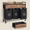 A product image showing a laundry cart with dimensions and features indicated by text overlays and diagrams. Produktbild-Vorschau