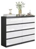 Commode anthracite gris/blanc brillant avec 8 tiroirs – Voir les images du produit 1