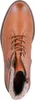 A top-down view of a brown leather boot with laces and a zipper. Produktbild-Vorschau