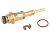 A brass plumbing valve stem with a black rubber seal, a copper clip, and a red O-ring on a white background. Náhľad obrázku produktu