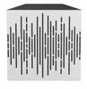 A white acoustic bass trap with a black sound wave pattern. Produktbild-Vorschau