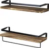 Relaxdays Wandregal, 2-tlg. Set, Holz & Metall, Fallschutz, Produktbild-Vorschau 5