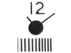 A black DIY wall clock with large numbers and hands, presented on a white background. Produktbild-Vorschau