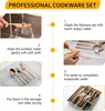 Instructions on how to wash and store a rose gold cutlery set. Produktbild-Vorschau