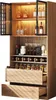 A tall, multi-shelf cabinet with glass doors, designed for storing bottles and other items, illuminated by LED lights. Náhled obrázku produktu