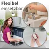 Collage showing a woman washing dishes, a baby's hand near a faucet, and hands holding soap under a faucet. Produktbild-Vorschau