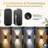 Solar Wandlampe Außen 2er Set, LED Solarleuchte Garten, 3 Produktbild-Vorschau 4