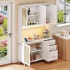MODFU Buffets avec Tiroirs - Buffet Moderne Blanc pour Voir les images du produit 3