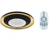 A ceiling light and its remote control are displayed against a white background. Náhled obrázku produktu