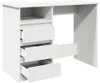 A white desk with multiple drawers and an open shelf, shown from a three-quarter front angle against a white background. Anteprima dell’immagine prodotto