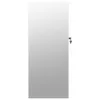 A full shot of a white mirrored cabinet with a key in the lock. Voir les images du produit