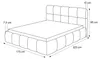 Gestoffeerd bed CERETTO 160x200, wit, boucle stof, met Productafbeelding-voorbeeld 6