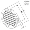 Ventilatierooster Haco rond met gaas VM-O 110 mm - wit 0407 Productafbeelding-voorbeeld 4