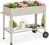 Hochbeet mit Raedern Regal, Erhoehtes Gartenbeet mit Haken Produktbild-Vorschau 1