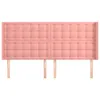 vidaXL Kopfteil mit Ohren Rosa 203x16x118/128 cm Samt -  Produktbild-Vorschau 11