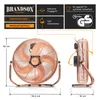Product information and dimensions for a Brandson fan. Podgląd zdjęcia produktu