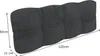 A dark gray tufted cushion with dimensions indicated by measurement lines and text. Voir les images du produit