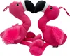 Two pink plush flamingos facing each other with their necks curved. Produktbild-Vorschau