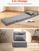 A split image showing a convertible sofa in its bed form and its chair form. Voir les images du produit