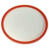 A circular white mesh filter with an orange rim is shown against a white background. Produktbild-Vorschau