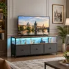 Mueble de TV INONEFT con 3 cajones de tela y luces LED, Vista previa de la imagen del producto 1