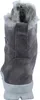 The back view of a gray suede boot with white fur lining. Produktbild-Vorschau