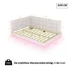 A diagram of a bed with dimensions and measurements. Produktbild-Vorschau