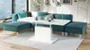 A modern living room with a sectional sofa and a white coffee table. Produktbild-Vorschau