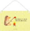 Mr. & Mrs. Panda Wandbild Holz Igel Grillen DIN A4 - Gelb Produktbild-Vorschau 1
