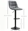 HOMCOM Barhocker 2er-Set Gepolstert Barstuhl mit Lehne Produktbild-Vorschau 3